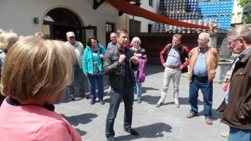 Begrüßung in der Brauerei Riegele